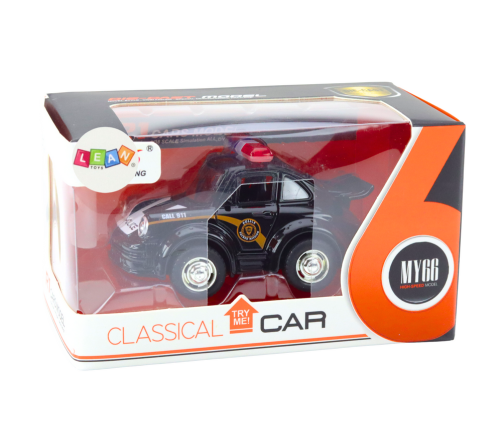 Classic Police Car 1:38 Drive Lights Sounds Black