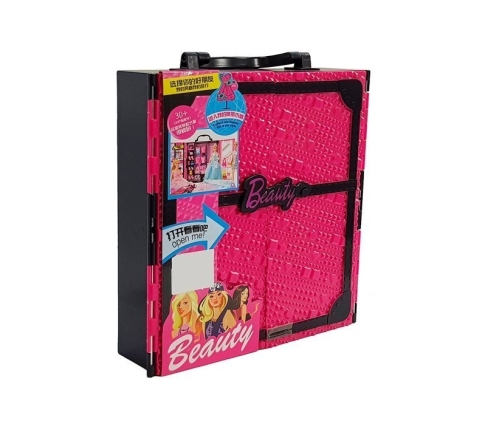 Doll Wardrobe Suitcase Pink