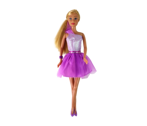 Lucy Doll Purple Glitter Dress Set Shoes