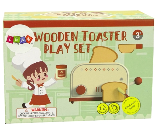 Wooden Toaster Accessories Breakfast Kitchen Kids