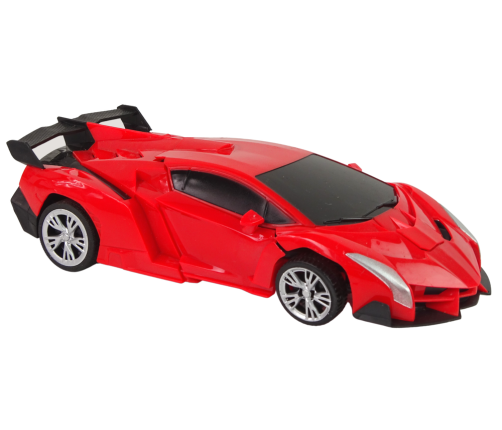 Car Robot Transformers 2in1 Pilot R/C Light Sound Drift Colour Red