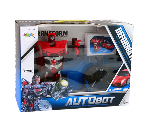 Car Robot Transformers 2in1 Pilot R/C Light Sound Drift Colour Red