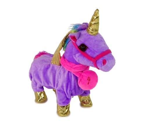 Mascot Horse Interactive Unicorn Purple Golden Wings