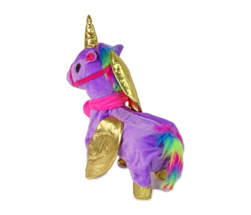 Mascot Horse Interactive Unicorn Purple Golden Wings