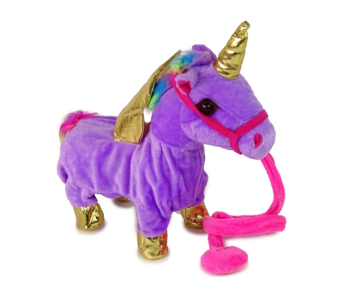 Mascot Horse Interactive Unicorn Purple Golden Wings