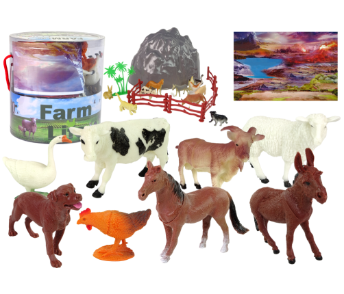 Large Figure Set Farm Animals Accessories 34 Pieces !