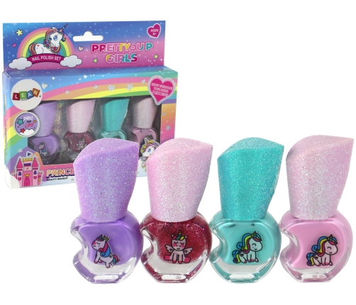 Beauty Set of Nail Polishes 4 Pieces Unicorns Colors