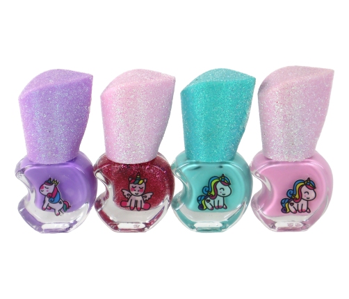 Beauty Set of Nail Polishes 4 Pieces Unicorns Colors