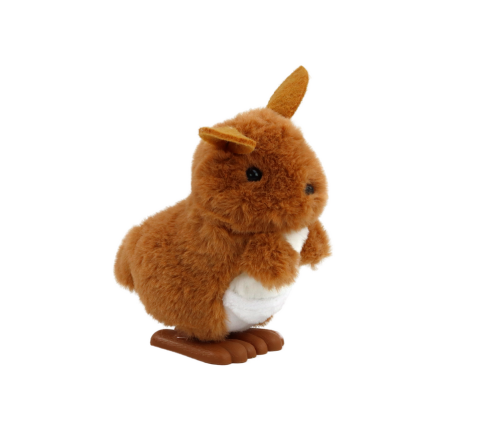 Jumping Kangaroo Wind-Up Plush Toy Decoration Brown