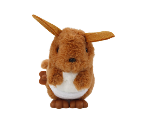 Jumping Kangaroo Wind-Up Plush Toy Decoration Brown