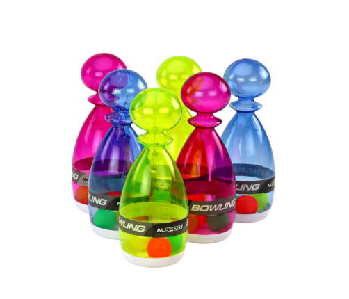 Bowling Set of 6 Transparent Colorful Bowling Pins