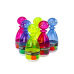 Bowling Set of 6 Transparent Colorful Bowling Pins