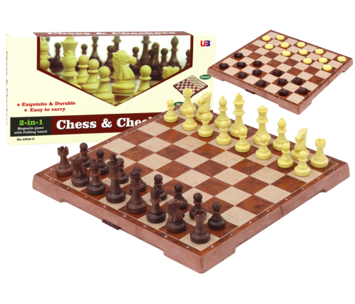 Strategy Game Chess Checkers 2in1 Board