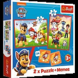 Puzzle + Memos 2in1 Paw Patrol Dog Team in Action Trefl 93337