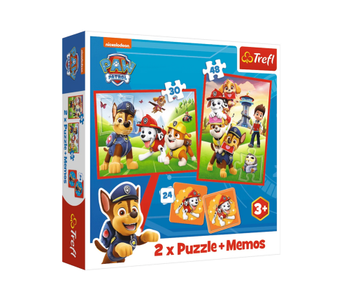 Puzzle + Memos 2in1 Paw Patrol Dog Team in Action Trefl 93337