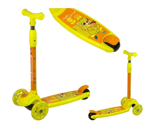 Tricycle Balance Scooter Luminous Wheels Yellow Squirrel