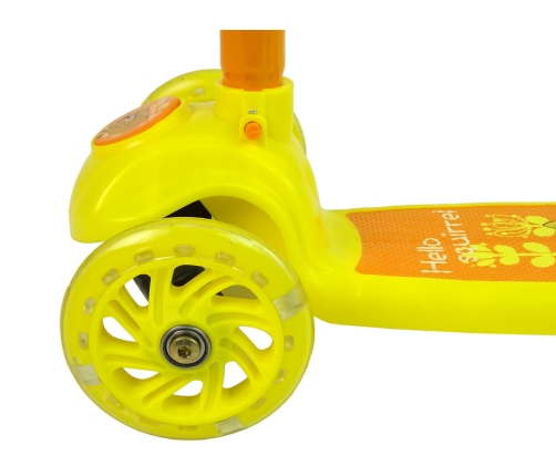 Tricycle Balance Scooter Luminous Wheels Yellow Squirrel