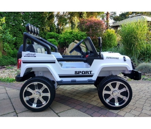 Divvietīgs bērnu elektromobilis S2388 Jeep White