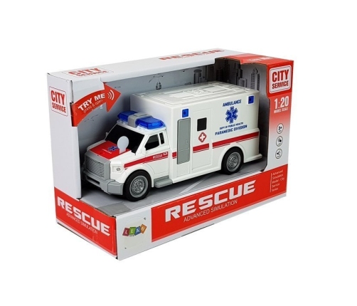 1:20 friction drive ambulance with sound