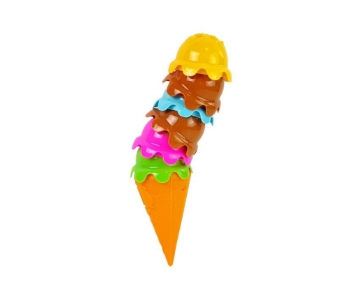 Skill Game Ice Cream in a Wafer. Colorful Pyramid Arrange the Tower