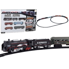 Railway King Set Including Locomotive & 9 Wagons 150 cm