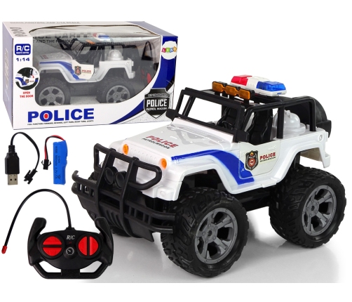 R/C Remote Controlled Car JEEP Police Patrol with opening doors