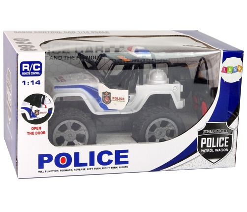 R/C Remote Controlled Car JEEP Police Patrol with opening doors