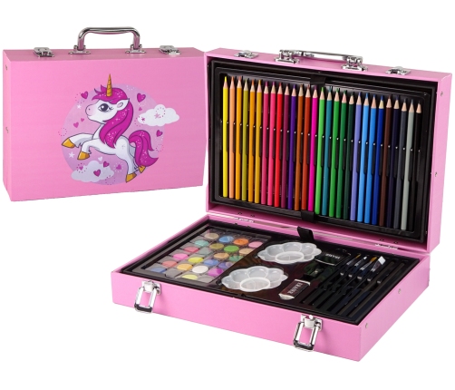 Large Artistic Set in a 145-piece suitcase Pink Unicorn