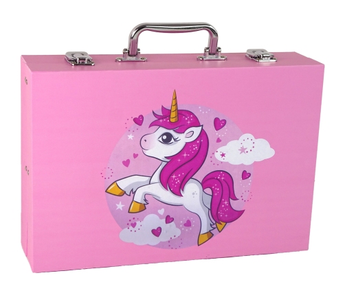 Large Artistic Set in a 145-piece suitcase Pink Unicorn