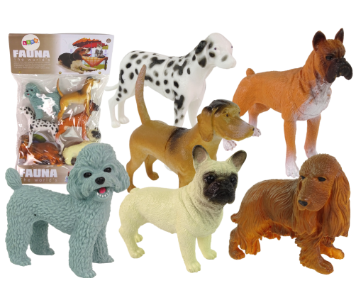 Set of 6 Dog Figurines Dog Breed Figures