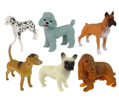 Set of 6 Dog Figurines Dog Breed Figures