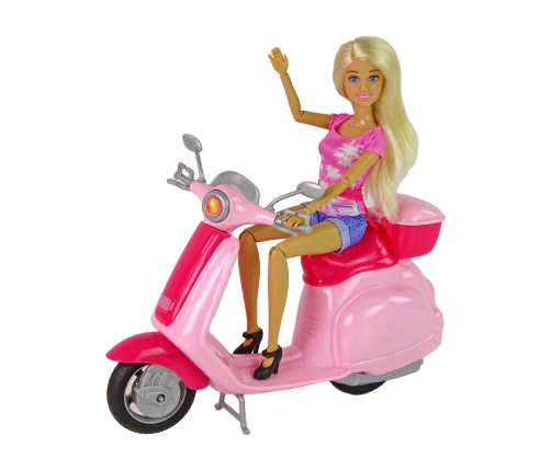 Anlily doll on a Pink Scooter Blonde Hair Helmet