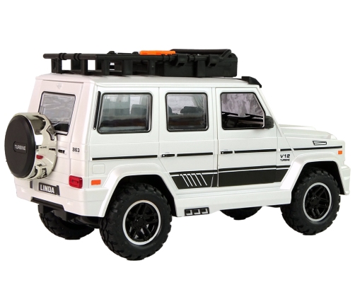 Battery-powered off-road car white