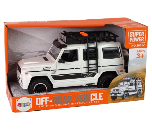 Battery-powered off-road car white