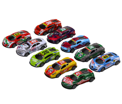 Set of Toy Cars, Spring Springs, Sports Racing Cars 1:64, 10 pcs.