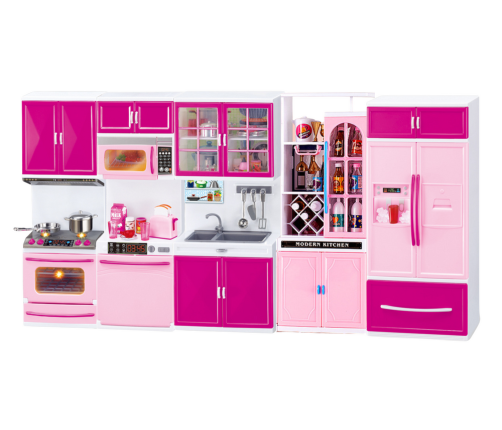 Kitchen Furniture Set for Dolls Fridge Stove Accessories Pink