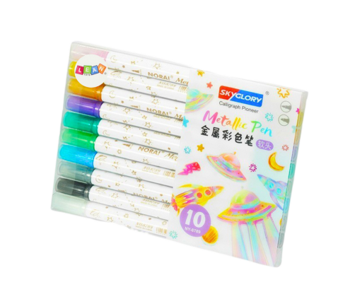 Metallic Markers Colored Markers Double-sided Set of 10 pcs.