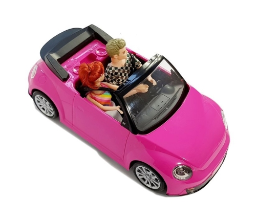 Dolls with a Car Auto Coupe Sound and Lights 43 cm Pink