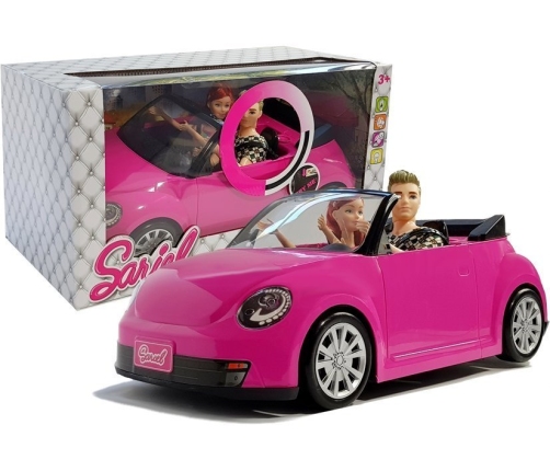 Dolls with a Car Auto Coupe Sound and Lights 43 cm Pink