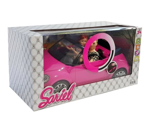 Dolls with a Car Auto Coupe Sound and Lights 43 cm Pink