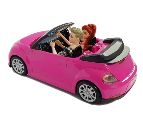 Dolls with a Car Auto Coupe Sound and Lights 43 cm Pink