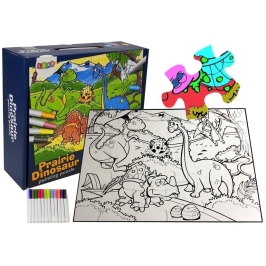 Puzzle Do Kolorowania Dinozaury Pisaki 24 elem