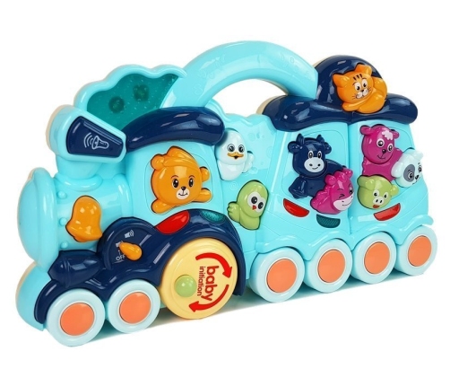 Kids Interactive Toy Locomotive Animal Sounds Blue