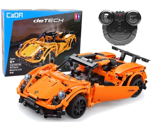 Construction Blocks Porsche Orange Sports Car 421 Elements