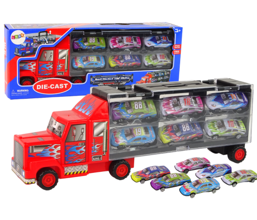 Transport Truck and Race Car Set 12pcs.