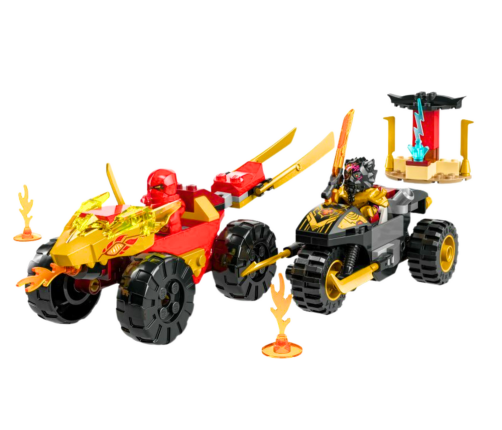 LEGO Bricks NINJAGO Car and Motorcycle Battle Between Kai and Ras 71789