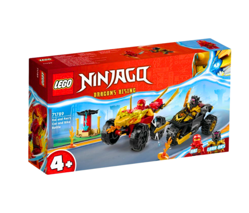 LEGO Bricks NINJAGO Car and Motorcycle Battle Between Kai and Ras 71789