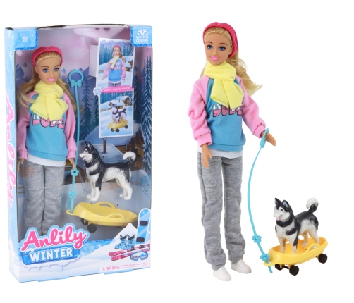 Anlily Doll with Husky Sled Dog Winter Edition