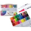 Set of 60 colored marker pens in an organizer