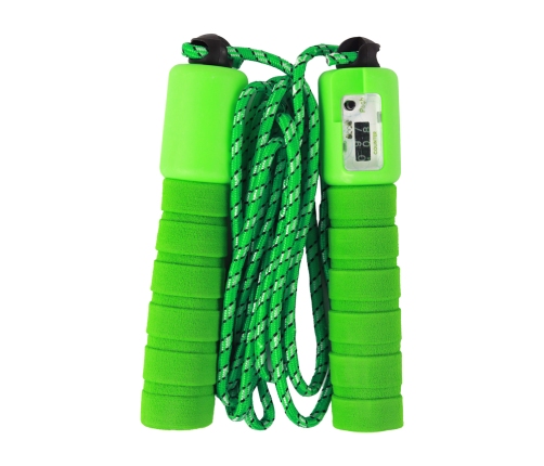 Green Skipping Rope With Counter 275 cm Fitness Adjustment